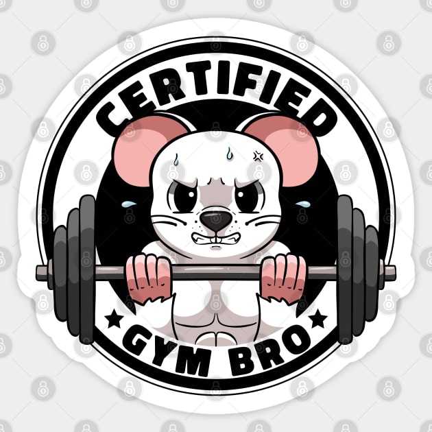 Certified Gym Bro Gym Workout Gym Humor WeightLifting Gym Sticker by MerchBeastStudio